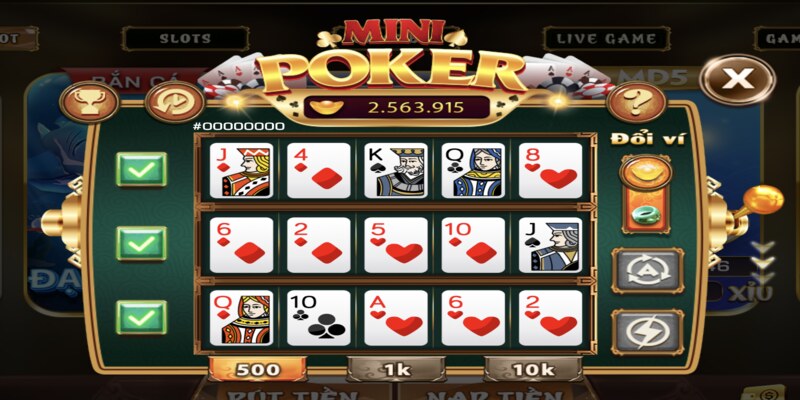 Cách chơi mini poker 